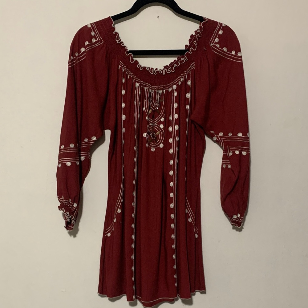 Elegant Red Embellished Dress/Tunic